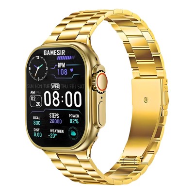 GAMESIR S9 Gold Ultra Smart Watch with High Resolution, 2.19&amp;quot; Display 100+Sports Mode &amp;amp; Customizable Watch Faces, Bluetooth Calling Watch, Golden Bracelet, Luxury Smartwatch for Men &amp;amp; Women-Golden